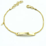 Solid 925 Sterling Silver. ID Bracelet for Kids. Cutout Cross & Charm Silver Gold