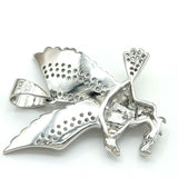 Solid 925 Sterling Silver. CZ ICY BLING EAGLE PENDANT (Optional Chain)