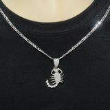 Solid 925 Sterling Silver. Scorpion Pendant SCORPIO ICY. Optional Chain