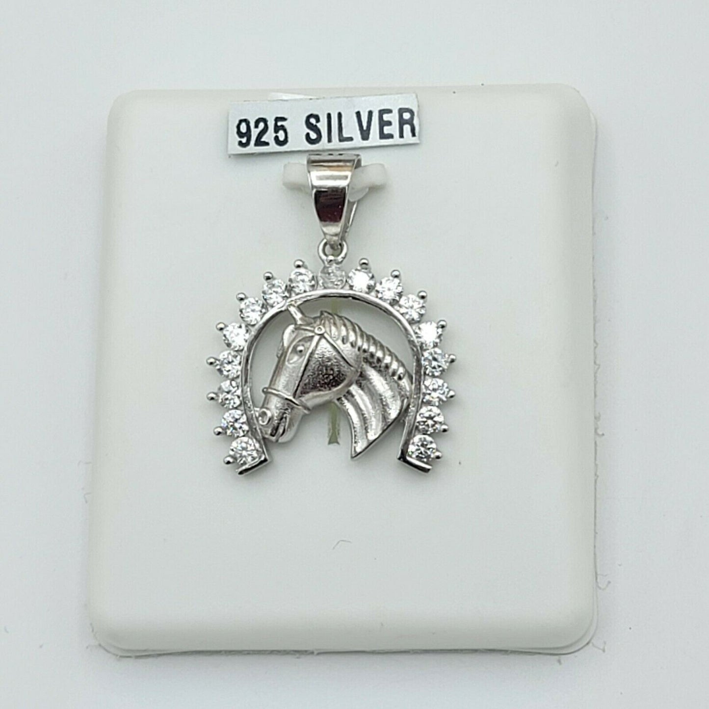 Solid 925 Sterling Silver. Horse Shoe Talisman Pendant with Optional Chain. Horse Head