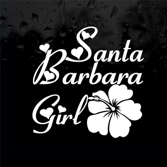 Decals - Stickers. USA. Santa Barbara Girl Hawaiian Flower 6"