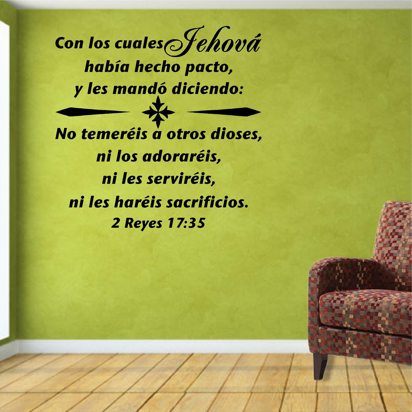 Vinilos Decorativos. Versículo de la biblia: 2 Reyes 17:35
