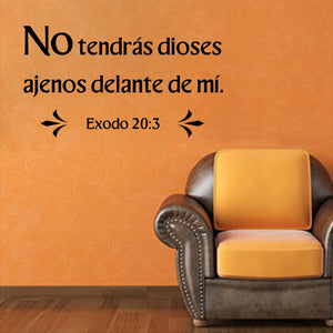 Spanish Wall Decals. Vinilos Decorativos. Versículo de la biblia: Exodo 20:3
