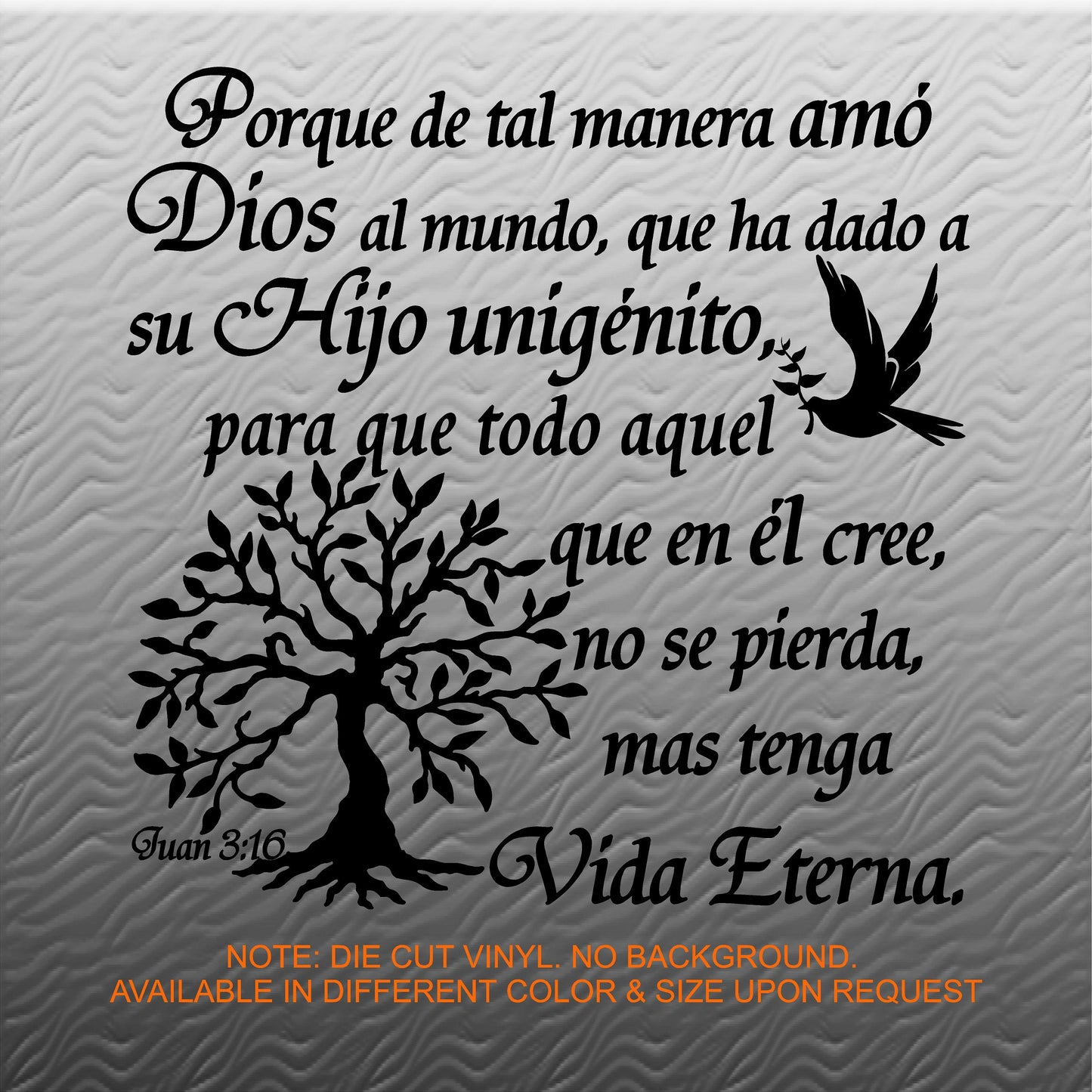 Vinilos Decorativos. Versículo de la Biblia: Juan 3:16