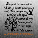 Spanish Wall Decals. Inspirational Wall Decal. Christian Home Decor. Biblia. Juan 3:16