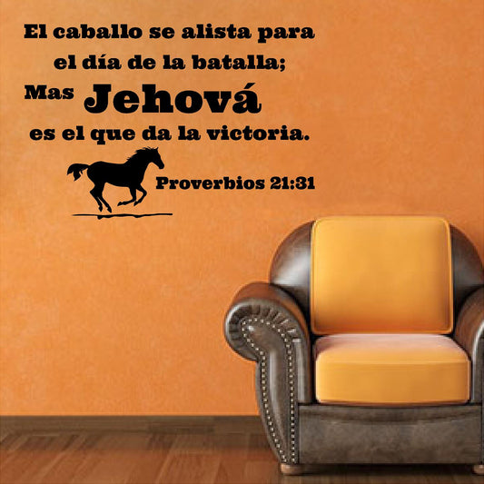 Vinilos Decorativos. Versículo de la biblia: Proverbios 21:31