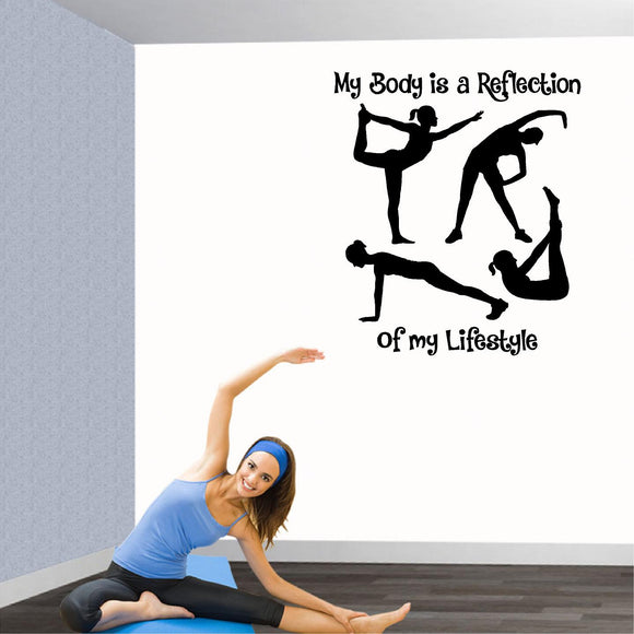 Fitness Wall Decals. Gym. Exercise: My Body is a reflection of my Lifestyle