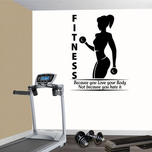 Stickers. Vinyl Wall Decal. Fitness. Gym. Exercise: Fitness because you love your body not because you hate it.