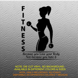 Fitness Wall Decals. Gym. Exercise:  Fitness because you love your body not because you hate it.