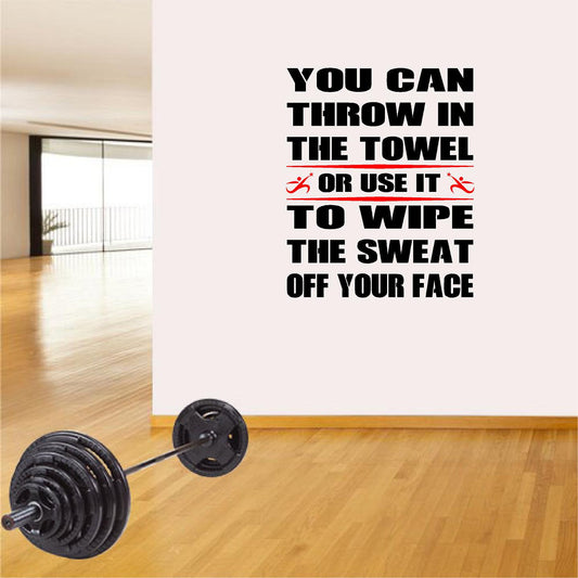 Stickers. Vinyl Wall Decal. Fitness. Gym. Exercise: You can throw in the towel or use it to wipe the sweat...