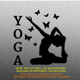 Fitness Wall Decals. Gym. Exercise:  YOGA Pose with butterflies.