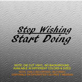Fitness Wall Decals. Gym. Exercise: Stop Wishing. Start Doing. V2