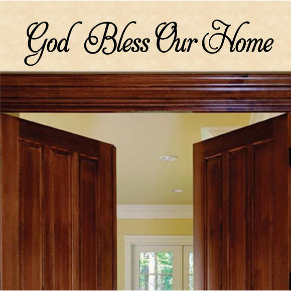 Christian Home Decor. God Bless Our Home.  Wall Decal.