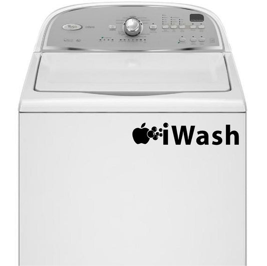 Stickers. Vinyl Wall Decal. Laundry Room Decor. iWash Decal. (Funny Stickers)