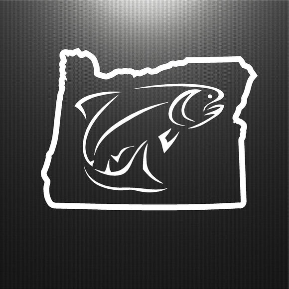 Decals - Stickers. USA. Oregon Map.  Fishing.