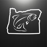 Decals - Stickers. USA. Oregon Map.  Fishing.
